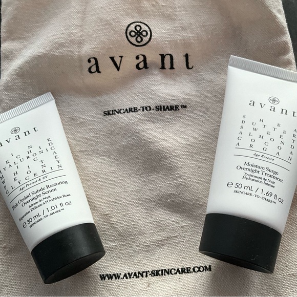 avant Other - AVANT $200 Full Size Night Skincare Routine serum and moisturizer bundle w/ bag